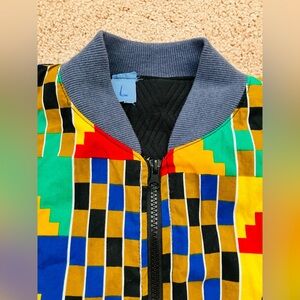 Vintage 80s-90s Bomber Jacket Hip Hop Streetwear Geometric Fresh Prince MED-LRG